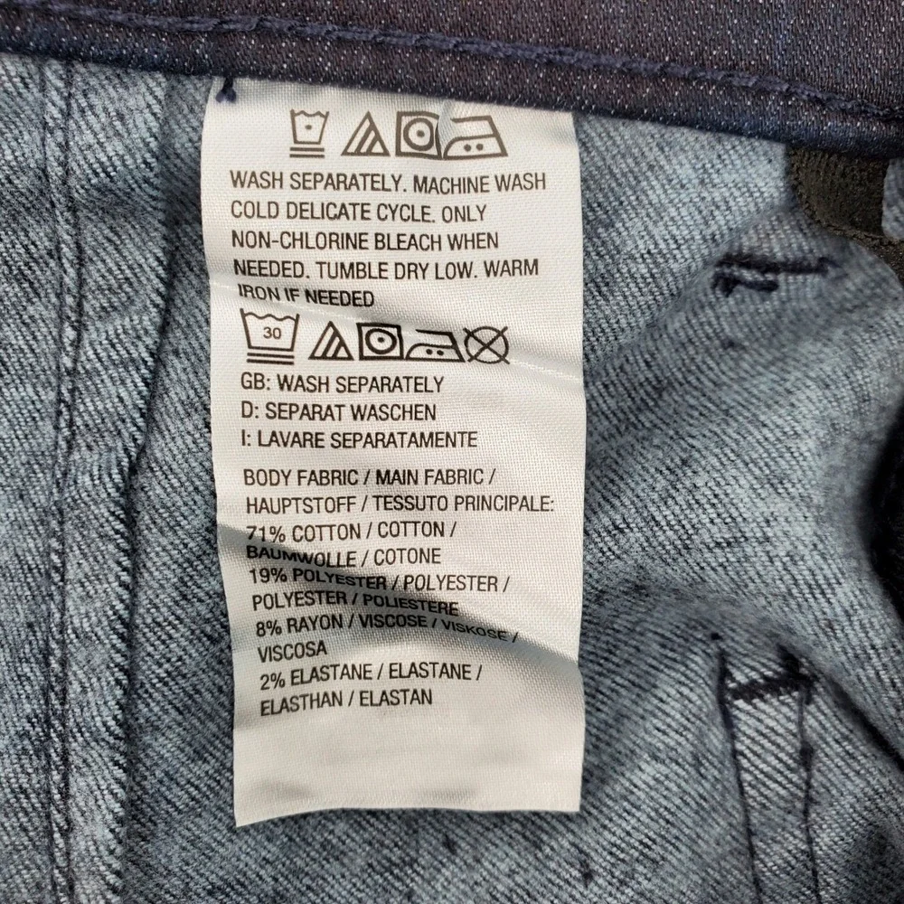 Denim &‎ Co Adaptive Jeans Womens 10 Pull On Straight Leg Dark Wash Crop Denim
